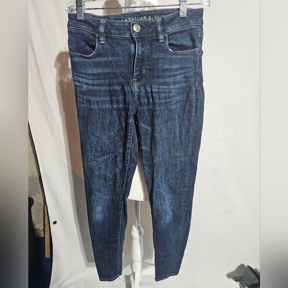 American Eagle Outfitters Women's Dark Blue Skinny Jeans